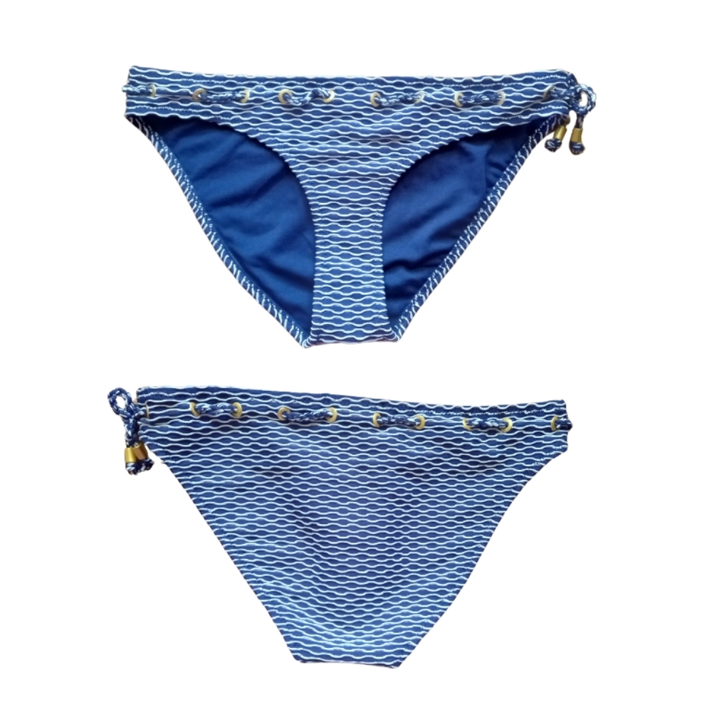 JESSICA SIMPSON Set Tankinki Swimsuit Navy White Two Pieces - Picture 3 of 11